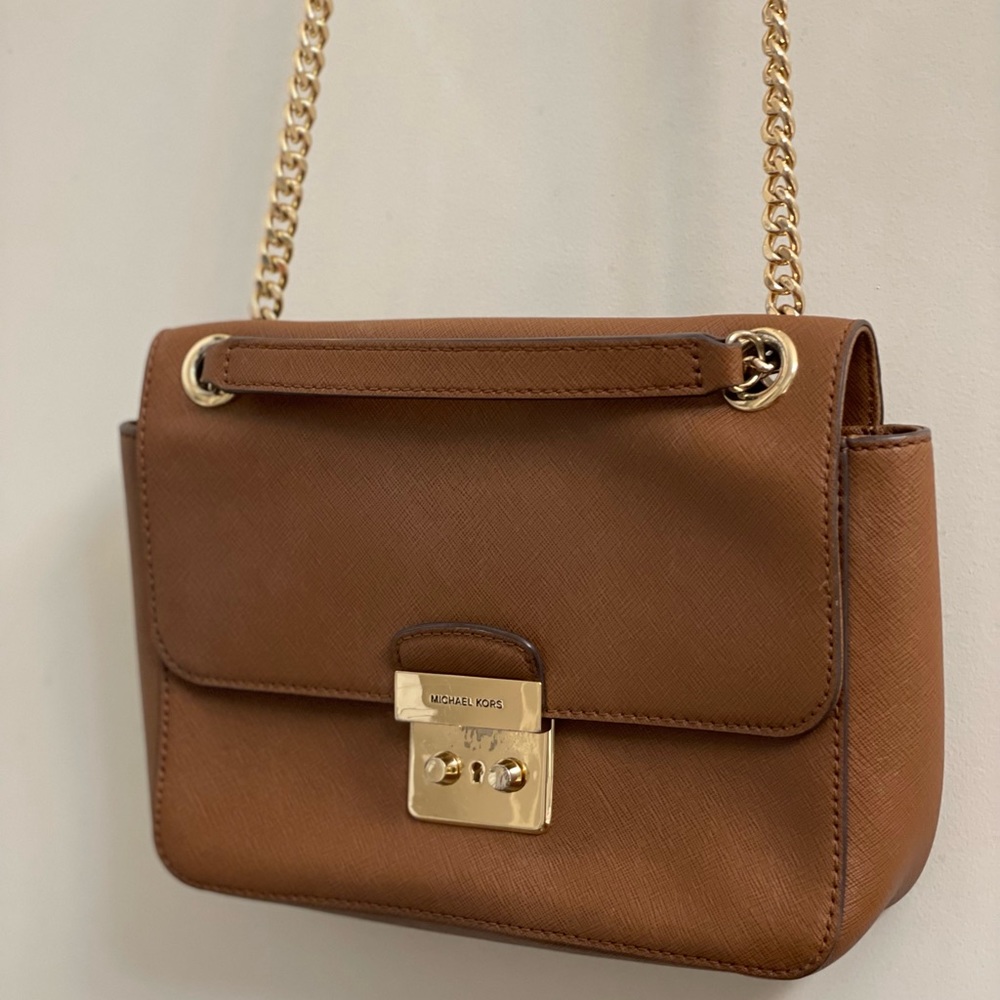 Mk Brandi Medium Saffiano Leather Shoulder Bag Gem
